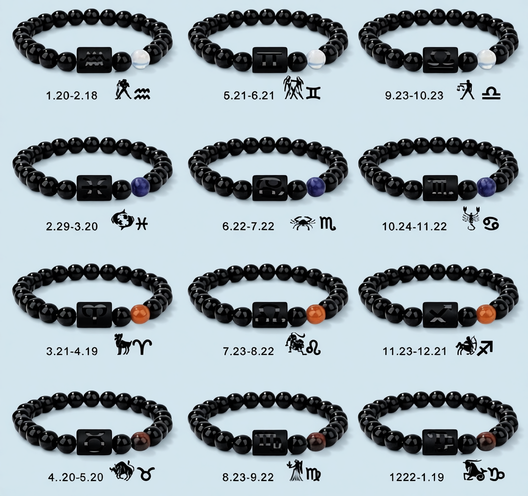 Zodiac Guardian Collection - Rare Vietnamese Black Onyx Bracelets ZG2025-301-01
